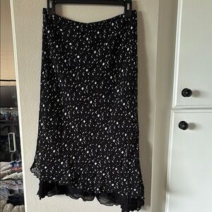 Vintage Black and White Women's Midi Skirt